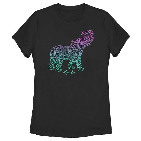 Women's Lost Gods Mandala Elephant  Graphic T-Shirt