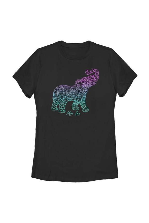 Women's Lost Gods Mandala Elephant Graphic T-Shirt