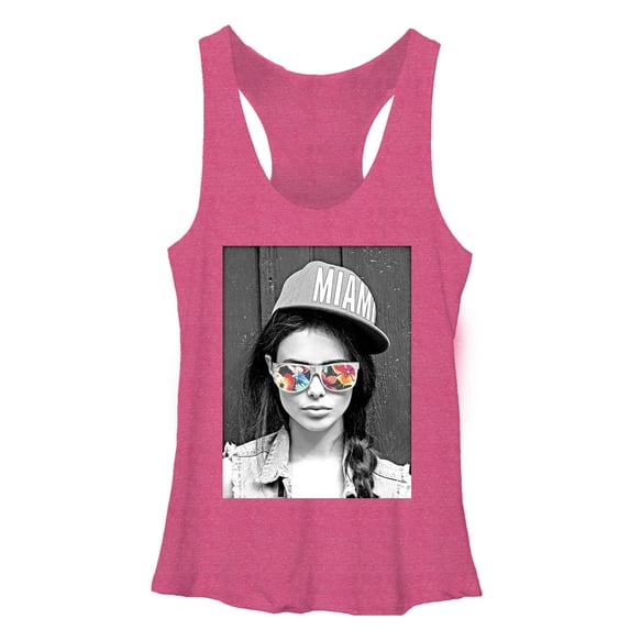 Women's Lost Gods Miami Sunglasses Woman Racerback Tank Top Pink Heather X Large