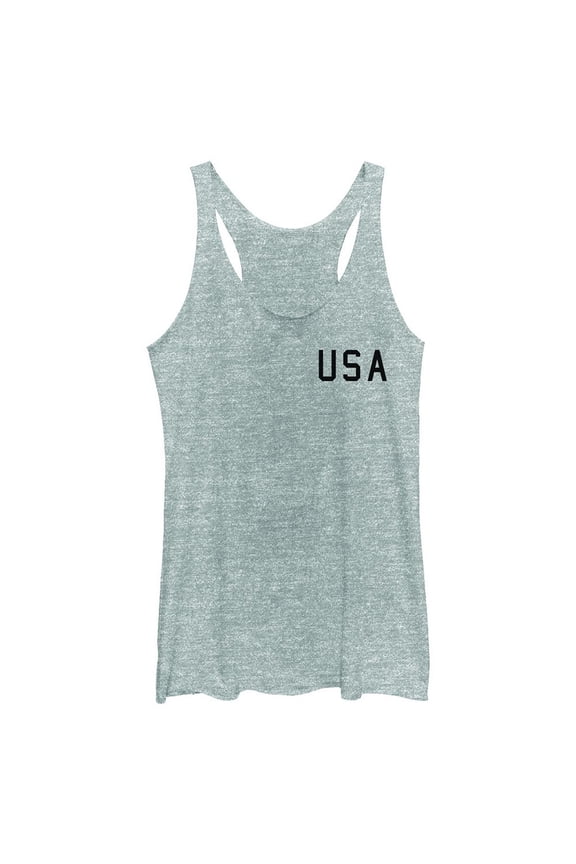 Women's Lost Gods Mini USA Racerback Tank Top Gray Heather Medium