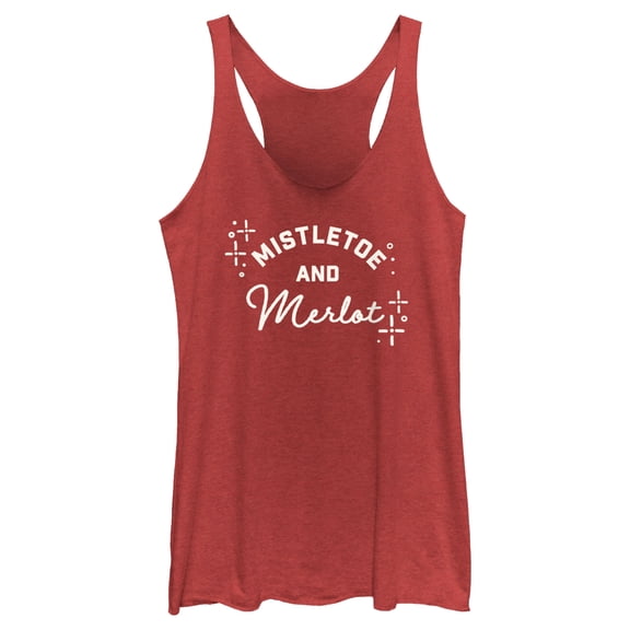 Women's Lost Gods Mistletoe and Merlot Racerback Tank Top Red Heather X Small