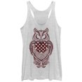 thumbnail image 1 of Women's Lost Gods Modern Owl  Racerback Tank Top White Heather X Large, 1 of 3