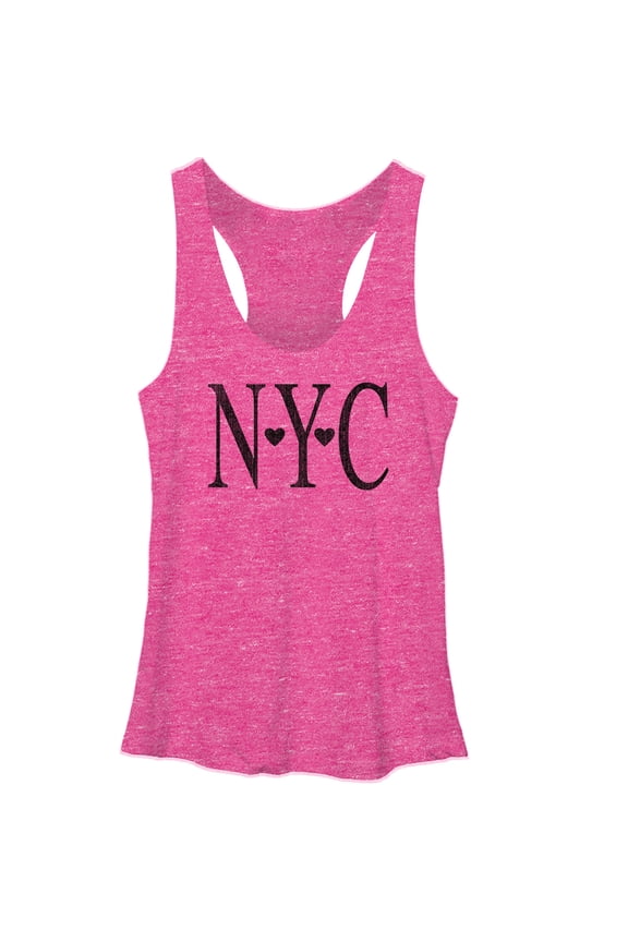 Women's Lost Gods NYC Racerback Tank Top Pink Heather Large
