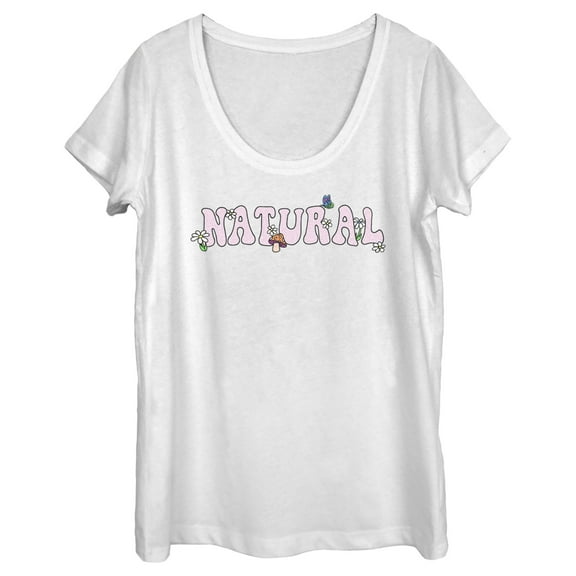 Women's Lost Gods Natural Flowers  Scoop Neck White Medium