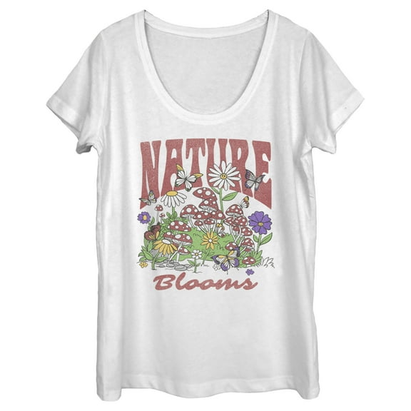 Women's Lost Gods Nature Blooms Scoop Neck White Medium