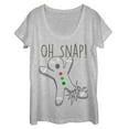thumbnail image 1 of Women's Lost Gods Oh Snap Gingerbread Man Outline  Scoop Neck Athletic Heather X Large, 1 of 3