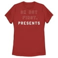 thumbnail image 1 of Women's Lost Gods Ok but First Presents  Graphic Tee Red Medium, 1 of 4