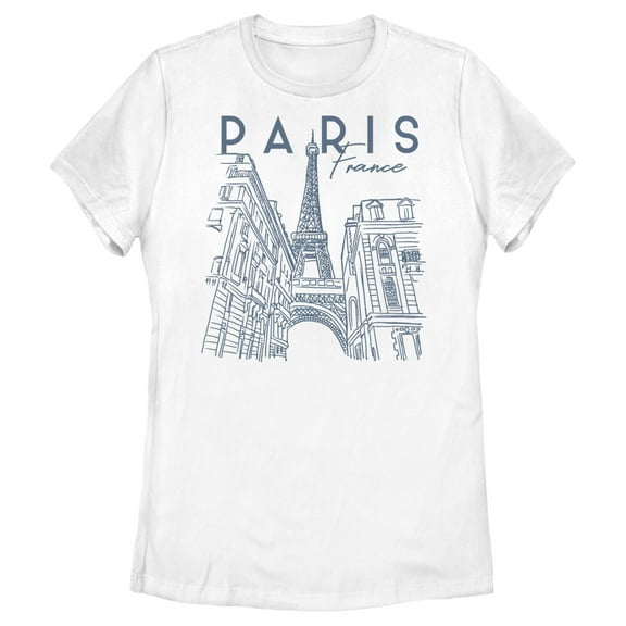 Women's Lost Gods Paris France Sketch  Graphic T-Shirt