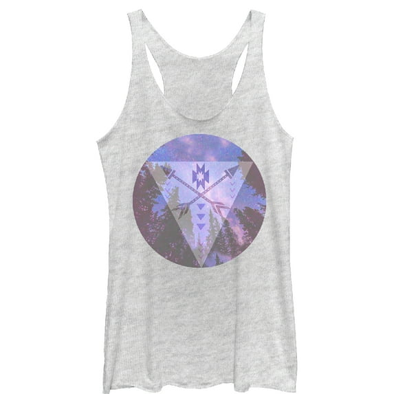 Women's Lost Gods Pine Tree Arrows Racerback Tank Top White Heather Small