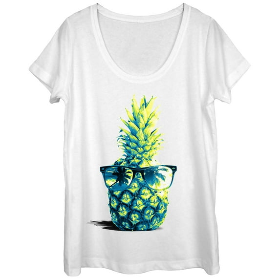Women's Lost Gods Pineapple Sunglasses Scoop Neck White X Large