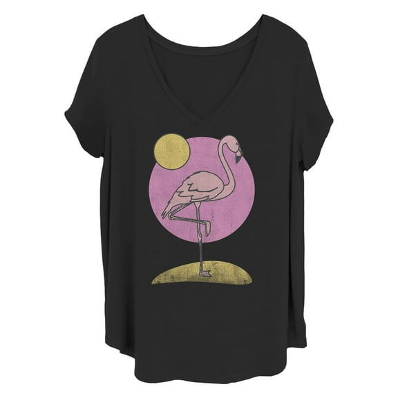 Women's Lost Gods Pink Moon Flamingo  Graphic T-Shirt