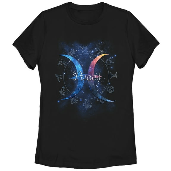 Women's Lost Gods Pisces  Graphic Tee Black Medium