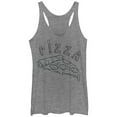 thumbnail image 1 of Women's Lost Gods Pizza Doodle  Racerback Tank Top Gray Heather Large, 1 of 3