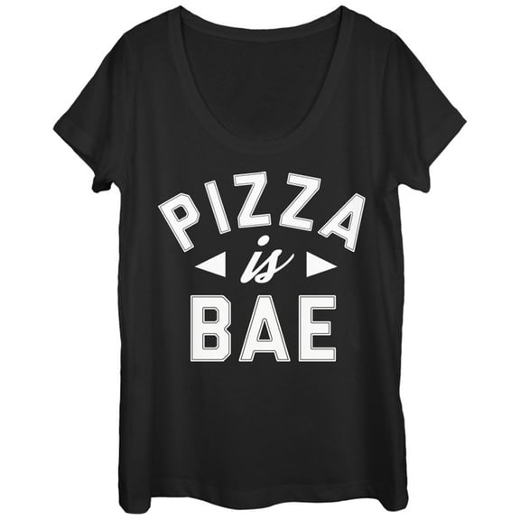 Women's Lost Gods Pizza is Bae  Scoop Neck Black Large
