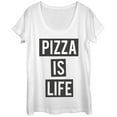 thumbnail image 1 of Women's Lost Gods Pizza is Life Scoop Neck White Small, 1 of 3