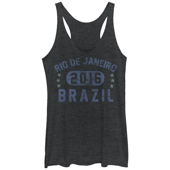 Women's Lost Gods Rio De Janeiro Brazil 2016  Racerback Tank Top Black Heather Large