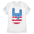 thumbnail image 1 of Women's Lost Gods Rock On American Flag  Graphic Tee White 2X Large, 1 of 4