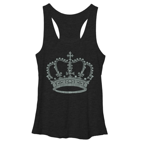 Women's Lost Gods Royal Stitch Print Racerback Tank Top Black Heather Small