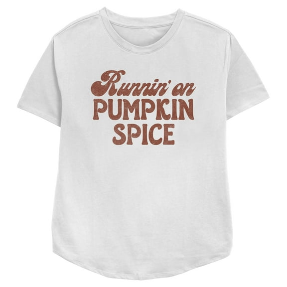 Women's Lost Gods Runnin' on Pumpkin Spice  Graphic Tee White 2X Large