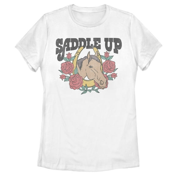 Women's Lost Gods Saddle Up Horse  Graphic Tee White 2X Large
