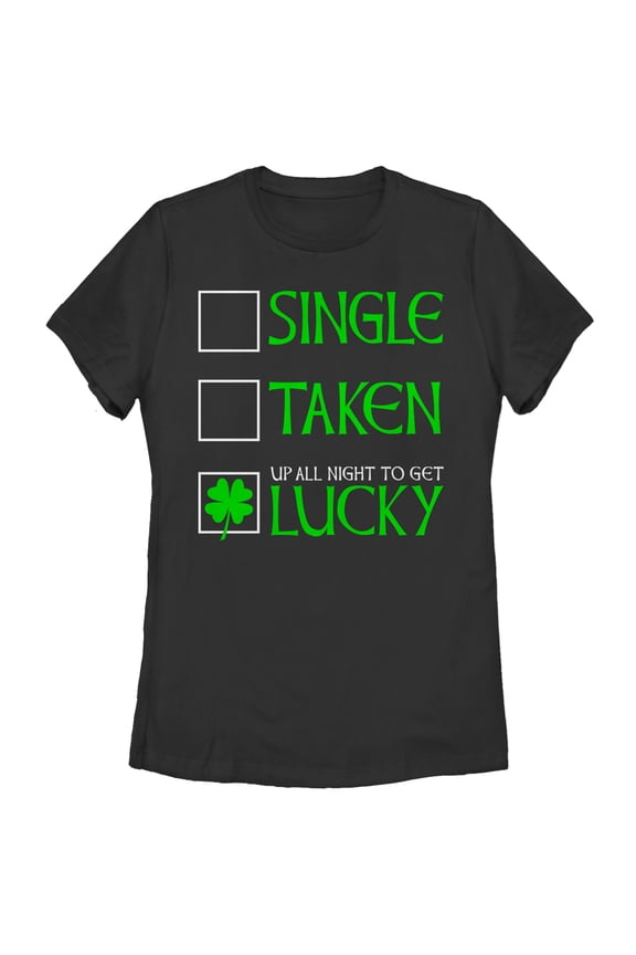 Women's Lost Gods Single Taken Lucky Graphic Tee Black Small