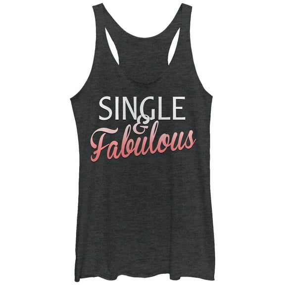 Women's Lost Gods Single and Fabulous  Racerback Tank Top Black Heather Small