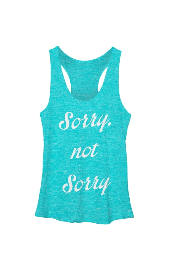 Women's Lost Gods Sorry Not Sorry Racerback Tank Top Tahiti Blue Medium