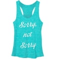thumbnail image 1 of Women's Lost Gods Sorry Not Sorry  Racerback Tank Top Tahiti Blue X Large, 1 of 3