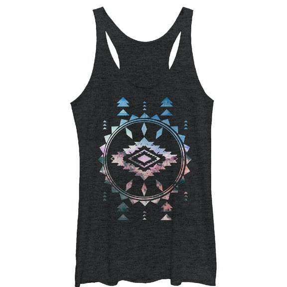 Women's Lost Gods Southwest Print  Racerback Tank Top Black Heather Large
