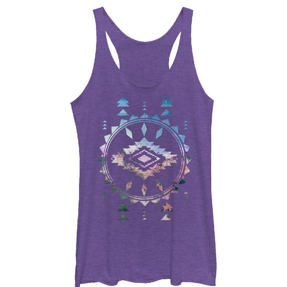 Women's Lost Gods Southwest Print  Racerback Tank Top Purple Heather Large