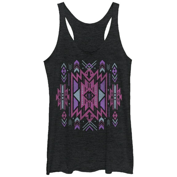 Women's Lost Gods Southwest Style Racerback Tank Top Black Heather X Large