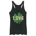 thumbnail image 1 of Women's Lost Gods St. Patrick's Day Irish Love Racerback Tank Top Black Heather X Large, 1 of 4
