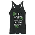 thumbnail image 1 of Women's Lost Gods St. Patrick's Day Keep Calm and Shake your Shamrocks  Racerback Tank Top Black Heather X Small, 1 of 4