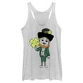 thumbnail image 1 of Women's Lost Gods St. Patrick's Day Leprechaun Greetings Racerback Tank Top White Heather Medium, 1 of 4
