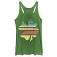 thumbnail image 1 of Women's Lost Gods St. Patrick's Day Retro Rainbow Shamrock  Racerback Tank Top Envy Green X Large, 1 of 4
