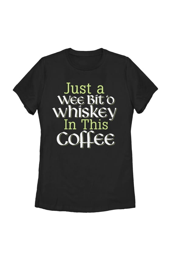 Women's Lost Gods St. Patrick's Day Wee Bit O'Whiskey Graphic Tee Black Small