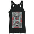 thumbnail image 1 of Women's Lost Gods Striped King Playing Card Racerback Tank Top Black Heather X Large, 1 of 3