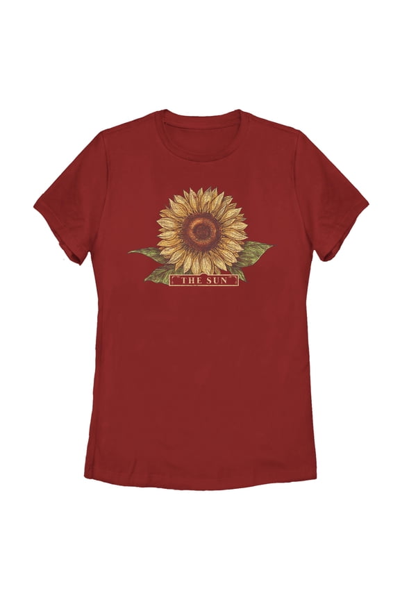 Women's Lost Gods Sunflower Drawing Graphic T-Shirt