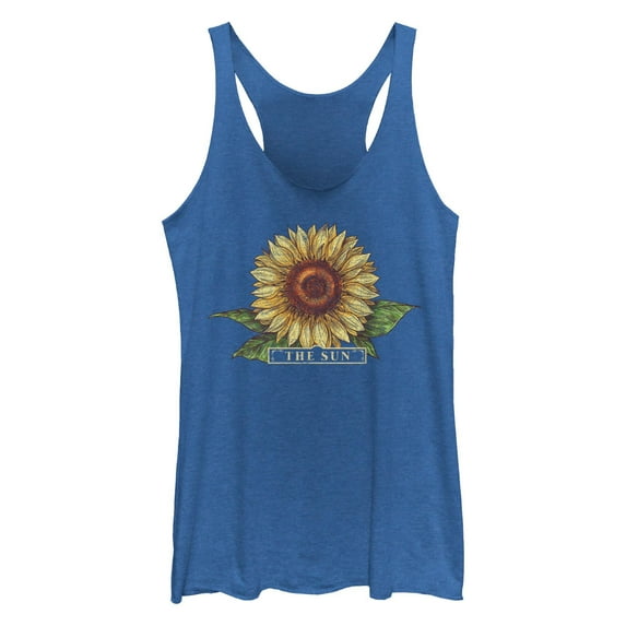 Women's Lost Gods Sunflower Drawing Racerback Tank Top