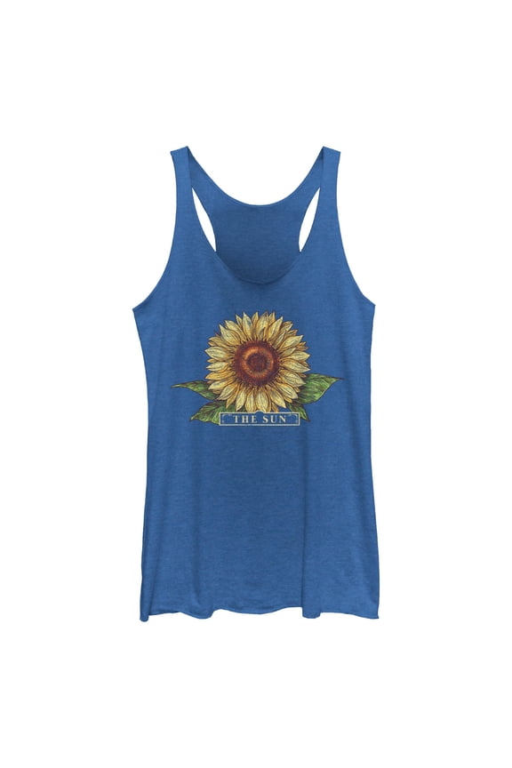 Women's Lost Gods Sunflower Drawing Racerback Tank Top