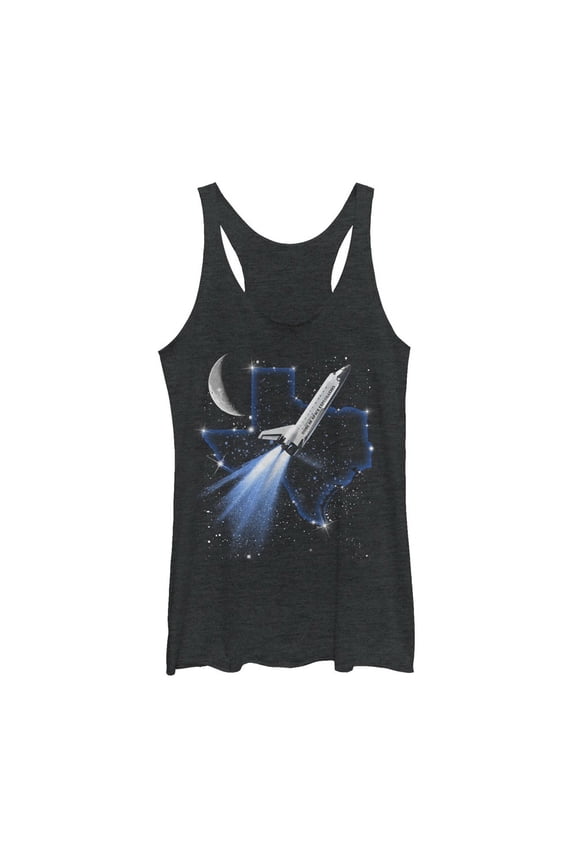 Women's Lost Gods Texas Space Exploration Racerback Tank Top Black Heather 2X Large