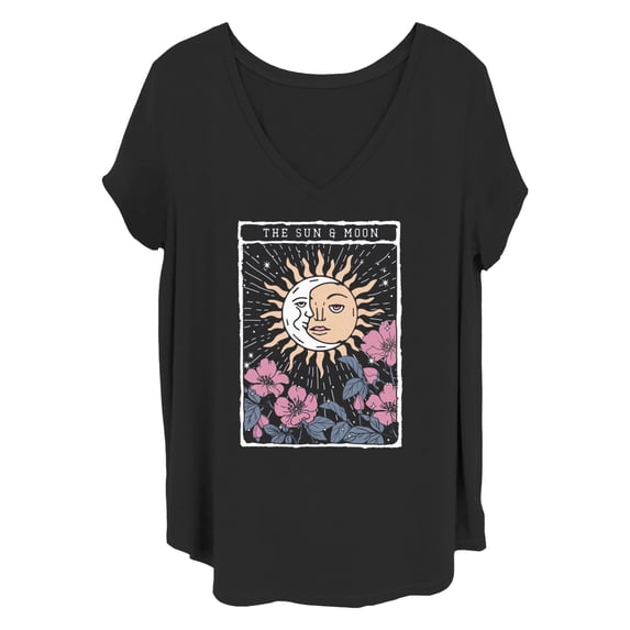 Women's Lost Gods The Sun & Moon Tarot Card Graphic T-Shirt
