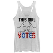 Women's Lost Gods This Girl Votes  Racerback Tank Top White Heather Small