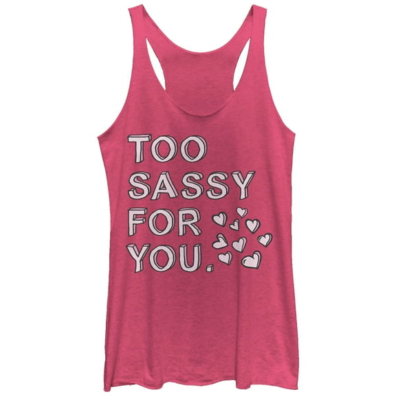Women's Lost Gods Too Sassy for You  Racerback Tank Top Pink Heather Large
