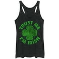 thumbnail image 1 of Women's Lost Gods Trust Me I'm Irish  Racerback Tank Top Black Heather Medium, 1 of 3
