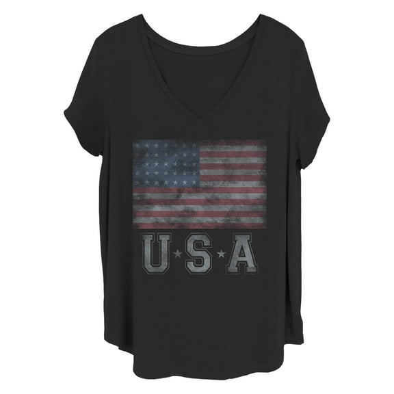 Women's Lost Gods USA Flag Stars Graphic T-Shirt