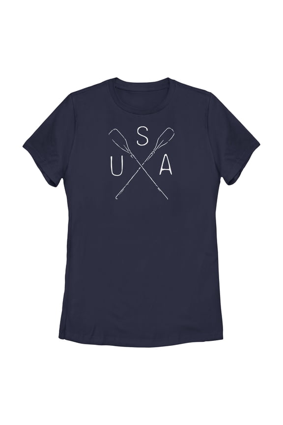 Women's Lost Gods USA Rowing Paddle Cross  Graphic T-Shirt