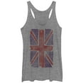 thumbnail image 1 of Women's Lost Gods Union Jack Art Racerback Tank Top Gray Heather Small, 1 of 3