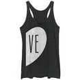 thumbnail image 1 of Women's Lost Gods VE Half Love Heart  Racerback Tank Top Black Heather X Large, 1 of 3