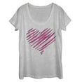 thumbnail image 1 of Women's Lost Gods Valentine's Day Shredded Heart  Scoop Neck Athletic Heather Small, 1 of 3